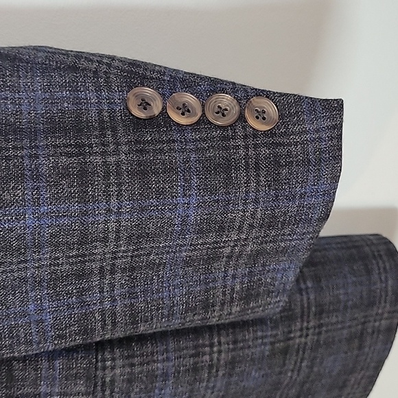 Jack Victor Conway SPJ Gray & blue plaid Super 110's - Picture 6 of 7